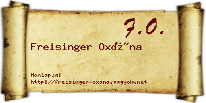 Freisinger Oxána névjegykártya